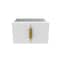 Castello Usa Alpine 24-inch White Vanity Base with Gold Handle CB-MC-24W-GLD-VBO - alternate 1